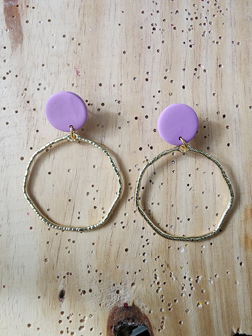 Mauve and Gold Hoop