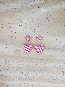 Heart Beaded Studs- Click for Multiple Size Options